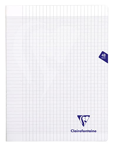 Clairefontaine 393311C - Schulheft / Heft Mimesys DIN A4+ 24x32 cm, 24 Blatt 90g, französische Lineatur, Einband aus PP, geheftet, Transparent, 1 Stück von Clairefontaine