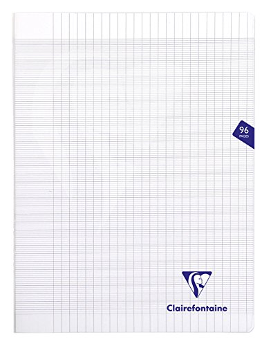 Clairefontaine 393361C - Schulheft / Heft Mimesys DIN A4+ 24x32 cm, 48 Blatt 90g, französische Lineatur, Einband aus PP, geheftet, Transparent, 1 Stück von Clairefontaine