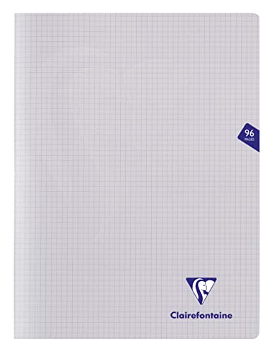 Clairefontaine 393362C - Packung mit 10 Heften Mimesys DIN A4+, 24x32cm, 48 Blatt kariert, 90g, Einband PP, Transparent, 1 Pack von Clairefontaine