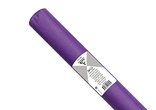 Clairefontaine 394010C - Rolle mit 24 Bogen Seidenpapier 18g, 50x75 cm, ideal für Bastelaktivitäten, DIY-Projekte und Verpackungen, wasserfest und säurefrei, 1 Rolle, Malve von Clairefontaine