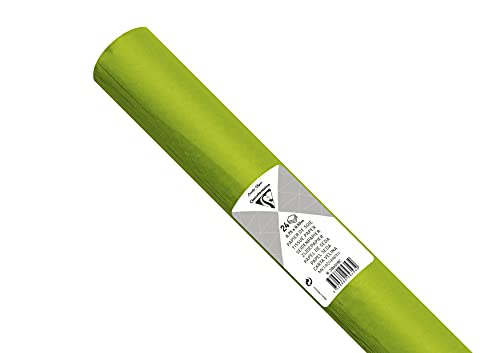 Clairefontaine 394019C - Packung mit 24 Blatt Seidenpapier, 50 x 75cm, 18g, ideal zum Basteln, 1 Pack, Apfelgrün von Clairefontaine