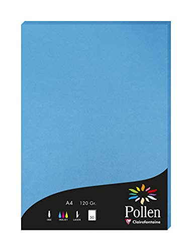 Clairefontaine 4211C Packung mit 50 Karten Pollen 120g, DIN A4, 21 x 29,7cm, Karibik von Clairefontaine