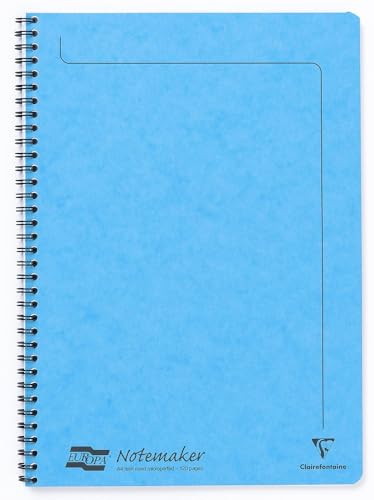 Clairefontaine 482/1148Z - Notizheft mit Spiralbindung Europa Notemakers 60 Blatt mikroperforiert 21x29,7 cm 90g liniert, 1 Stück, Türkis von Clairefontaine