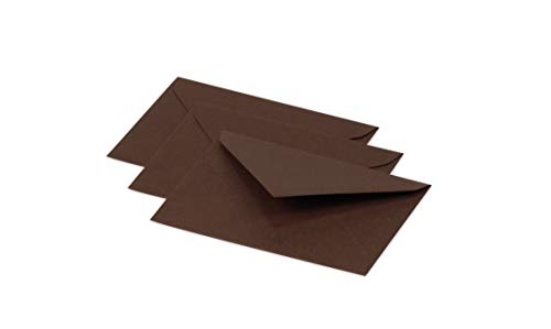 Clairefontaine 5230C - Packung mit 20 Umschläge Pollen, gefüttert, 7,5x10cm, 120g, ideal für Ihre Einladungen und Korrespondenz, Kakaobraun, 1 Pack von Clairefontaine