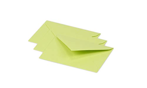 Clairefontaine 55470C - Packung mit 20 Umschläge Pollen, Mini 7,5x10cm, 120g, ideal für Einladungen und Korrespondenz, Knospengrün, 1 Pack von Clairefontaine