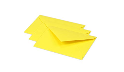 Clairefontaine 5560C - Packung mit 20 Umschläge Pollen, 7,5x10cm, 120g, Sonnengelb, ideal für Ihre Einladungen und Korrespondenz, 1 Pack von Clairefontaine