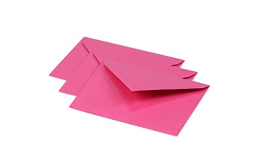 Clairefontaine 5570C - Packung mit 20 Umschläge Pollen, Mini 7,5x10cm, 120g, ideal für Ihre Einladungen und Korrespondenz, Fuchsia, 1 Pack von Clairefontaine