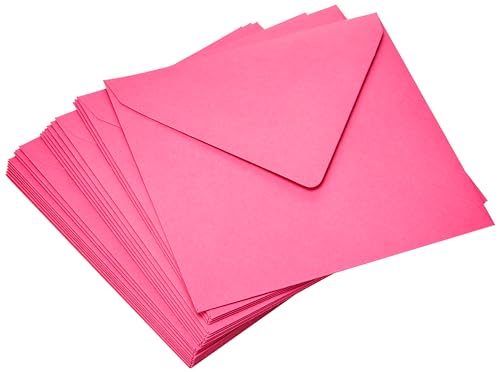 Clairefontaine 5578C - Packung mit 20 Umschläge Pollen, 140 x 140 mm, 120g, ideal für Einladungen und Korrespondenz, Fuchsia, 1 Pack von Clairefontaine