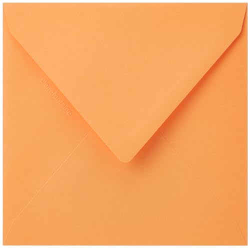 Clairefontaine 5598C - Packung mit 20 Umschläge Pollen, 140 x 140 mm, 120g, ideal für Einladungen und Korrespondenz, Clementine, 1 Pack von Clairefontaine