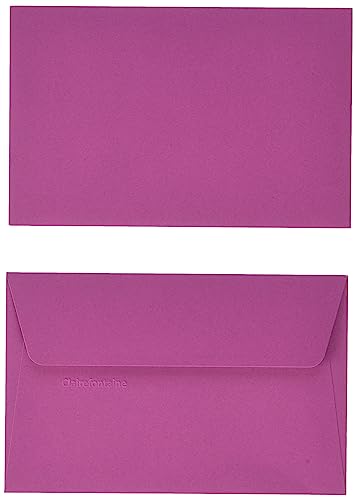 Clairefontaine 5761C - Packung mit 20 Umschläge Pollen selbstklebend, 9x14cm, 120g, ideal für Ihre Einladungen und Korrespondenz, Himbeerrot, 1 Pack von Clairefontaine