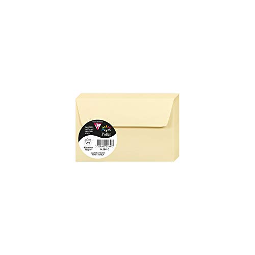 Clairefontaine 5841C - Packung mit 20 Umschläge Pollen, selbstklebend, 9x14cm, 120g, ideal für Ihre Einladungen und Korrespondenz, Chamois Beige, 1 Pack von Clairefontaine