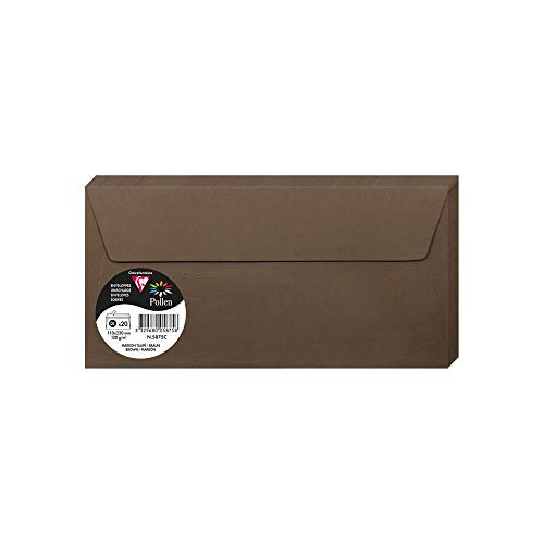 Clairefontaine 5875C - Packung mit 20 Umschläge Pollen, Format DL, 110 x 220 mm, 120g, ideal für Ihre Einladungen und Korrespondenz, Braun, 1 Pack von Clairefontaine