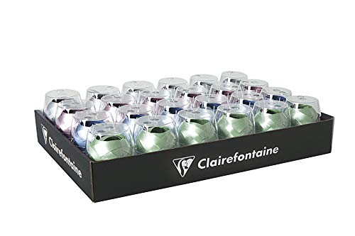 Clairefontaine 612702C Box (mit 24 Geschenkbänden, 10m x 7 mm, ideal für Ihre Geschenke) perlmutt sortiert von Clairefontaine