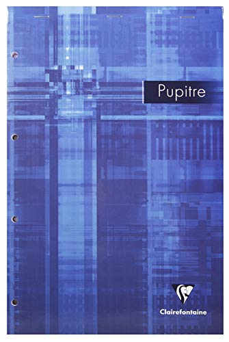 Clairefontaine 66135C - Packung mit 5 Blöcken Pupitre DIN A4+ kopfseitig geheftet, mikroperforiert, 4-fach gelocht, 80 Blatt 90g, liniert mit Rand, farbig sortiert, 1 Pack von Clairefontaine