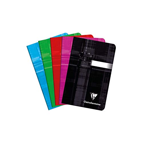 Clairefontaine 663592AMZC - Set mit 4 Heften, 48 Blatt, 9 x 14cm, 90g, kariert, 1 Set, farbig sortiert von Clairefontaine