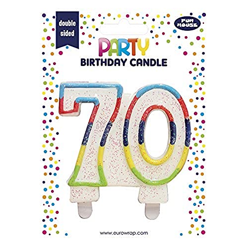 Clairefontaine 6834-70C - Kerze mit Zahl, 70, ideal für Geburtstagskuchen, 1 Stück von Eurowrap