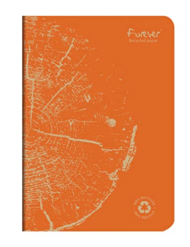 Clairefontaine 684865C - FOREVER Premium Notizheft 14,8x21cm, 90g Recycling Papier, 48 Blatt, liniert, Rost, 1 Stück von Clairefontaine