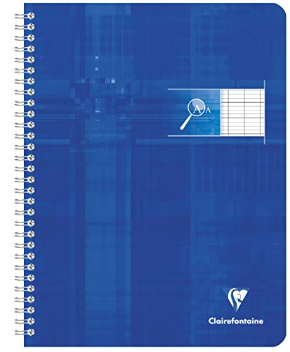 Clairefontaine 68796C - Packung mit 10 Notizheften 17x22cm, Spiralbindung, 50 Blatt ideal für Sehbehinderte, schwarze Lineatur 2,5mm 10x10, französische Lineatur, 90g, farbig sortiert, 1 Pack von Clairefontaine