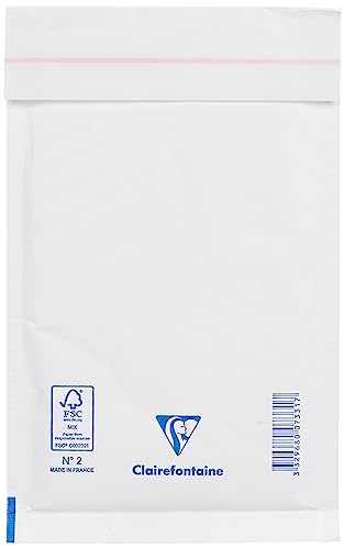 Clairefontaine 7331C - Packung mit 10 Luftpolster-Versandtaschen weiß 120x210 mm, 90g, 1 Pack von Clairefontaine