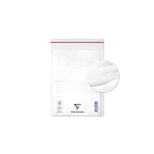 Clairefontaine 7342C - Packung mit 10erhobene Luftpolster-Versandtaschen weiß 150x210 mm, 90g, 1 Pack von Clairefontaine