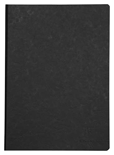 Clairefontaine 791401C - Heft / Notizbuch AgeBag DIN A4 21x29,7cm, Leinenoptik, blanko 96 Blatt, Schwarz, 1 Stück von Clairefontaine