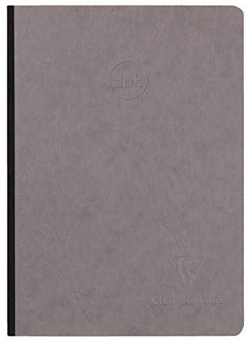 Clairefontaine 795435C Heft AgeBag (DIN A5, 96 Blatt, Dot, Leinendesign, 1 Stück) grau von Clairefontaine