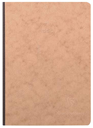 Clairefontaine 79543C Heft AgeBag (DIN A5, 96 Blatt, Dot, Leinendesign, 1 Stück) braun von Clairefontaine