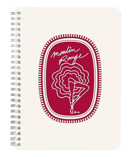 Clairefontaine 812434C - Notizbuch Moulin Rouge, mit Doppelspirale DIN A5 14,8x21 cm, 74 Blatt, liniert, sortiert, 1 Stück von Clairefontaine