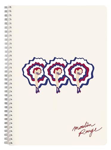 Clairefontaine 812435C - Notizheft Moulin Rouge, mit Doppelspirale DIN A4 21x29,7 cm, 74 Blatt, liniert mit Rand, sortiert, 1 Stück von Clairefontaine