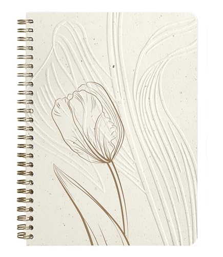 Clairefontaine 813068C - Notizheft Tulip paper, mit Doppelspirale DIN A5 14,8x21 cm, 74 Blatt, dots/punktkariert, 1 Stück von Clairefontaine