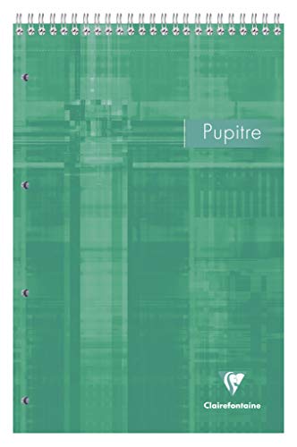 Clairefontaine 86152C - Packung mit 5 Blöcken Pupitre DIN A4 mit kopfseitiger Doppelspirale , 80 Blatt kariert, 4-fach gelocht, farbig sortiert, 1 Pack von Clairefontaine