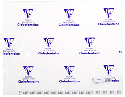 Clairefontaine 93458C Packung (mit 25 Bögen Aquarellpapier Etival, feinkörnig, 100% Zellulose, 50 x 65 cm, 300g, ideal für Nasstechniken) weiß von Clairefontaine