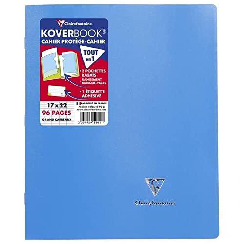 Clairefontaine 951413C - Packung mit 10 Heften Koverbook 17x22 cm, 48 Blatt Französische Lineatur, 90g, Einband PP, blickdicht, Grün, 1 Pack von Clairefontaine