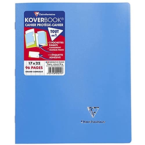 Clairefontaine 951416C - Packung mit 10 Heften Koverbook 17x22 cm, 48 Blatt Französische Lineatur, 90g, Einband PP, blickdicht, Gelb, 1 Pack von Clairefontaine