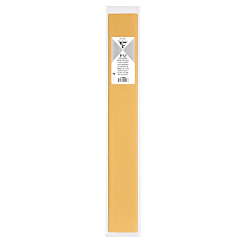 Clairefontaine 95416C - Packung mit 8 Blatt Seidenpapier, 18g,50x75cm, ideal zum Basteln, Sonnengelb von Clairefontaine