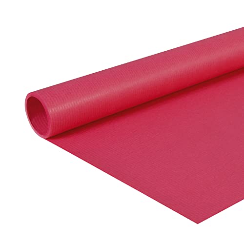 Clairefontaine 95708C - Rolle färbiges Kraftpapier, gerillt, 3 x 0,70 m, 65g, PEFC, ideal für Ihre Bastelprojekte, 1 Rolle, Opernrot von Clairefontaine