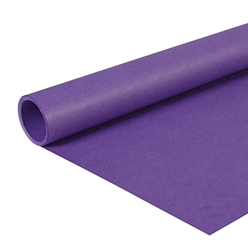 Clairefontaine 95711C - Rolle farbiges, gerilltes Kraftpapier 65g, Rolle 3x0,70m, ideal für Bastelaktivitäten, DIY-Projekte & zum Einpacken von Geschenken, Recycling Kraftpapier, Violett, 1 Rolle von Clairefontaine