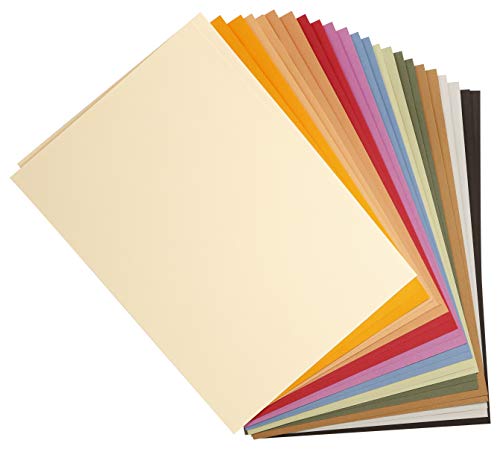 Clairefontaine 960450C Ries mit 100 Blatt Zeichenpapier Tulipe, 160g, DIN A4, säurefrei, 100% Zellulose, 1 Ries, 24 Pastellfarben sortiert von Clairefontaine