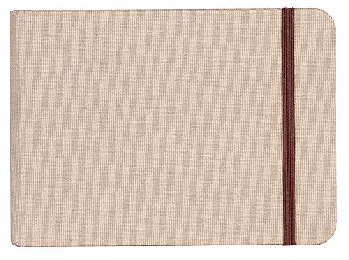 Clairefontaine 96101C Goldline Reisealbum (Umschlag aus Naturleinen, DIN A6, 10,5 x 14,8 cm, 32 Blatt, 180 g, für Multitechnik geeignet, ideal für Ihre Reise, praktisch und robust) beige von Clairefontaine