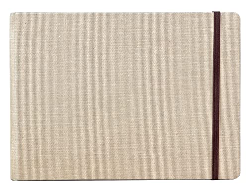 Clairefontaine 96108C Goldline Reisealbum (Umschlag aus Naturleinen, DIN A5, 14,8 x 21 cm, 30 Blatt, 180 g, für Multitechnik geeignet, ideal für Ihre Reise, praktisch und robust) beige von Clairefontaine