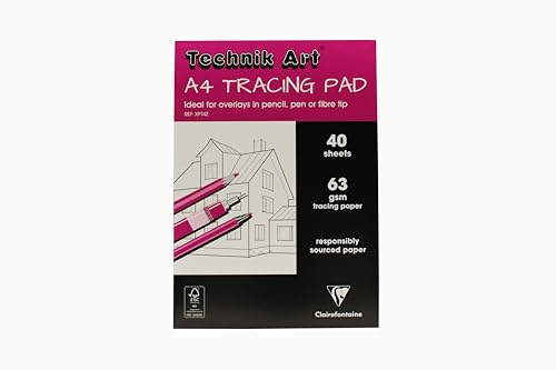 Clairefontaine 96500C Transparentpapier, Block Din A4, 21 x 29.7 cm, 70/75 g, 50 Blatt, transparent von Clairefontaine