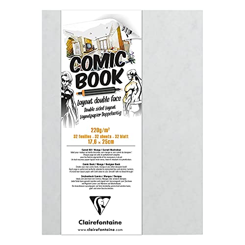 Clairefontaine 975197C Zeichenbuch mit doppelseitigem Layoutpapier, 220g, 17, 6 x 25cm, ideal für Comics & Manga, 1 Stück Clairefontaine 975197C Zeichenbuch mit doppelseitigem Layoutpapier, 220g, 17, 6 x 25cm, ideal für Comics & Manga, 1 Stück von Clairefontaine