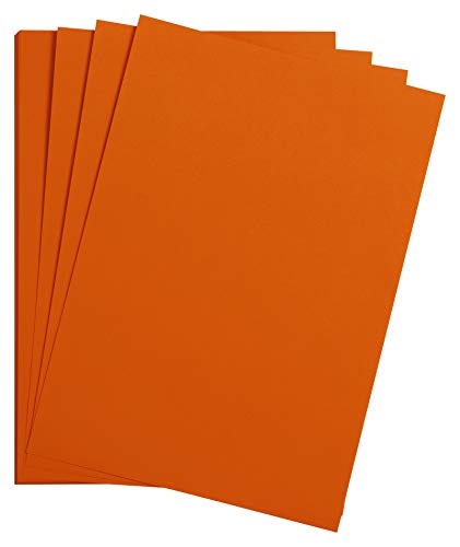 Clairefontaine 975255C Packung mit 25 Bastelkartons Maya, 185g, DIN A4, 21 x 29,7cm, 1 Pack, orange von Clairefontaine