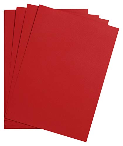 Clairefontaine 975256C Packung mit 25 Bastelkartons Maya, 185g, DIN A4, 21 x 29,7cm, 1 Pack, rot von Clairefontaine