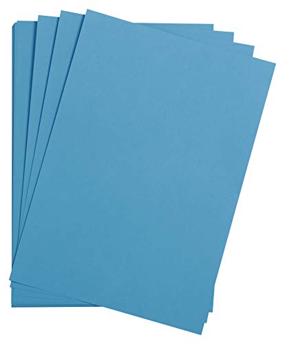 Clairefontaine 975258C Packung mit 25 Bastelkartons Maya, 185g, DIN A4, 21 x 29,7cm, 1 Pack, blau von Clairefontaine