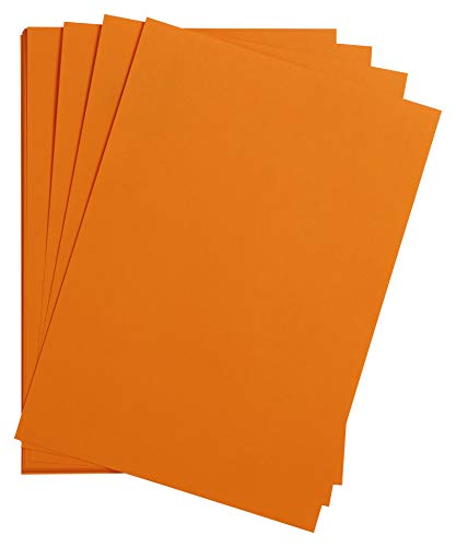 Clairefontaine 975266C Packung mit 25 Bastelkartons Maya, 185g, DIN A4, 21 x 29,7cm, 1 Pack, clementine von Clairefontaine