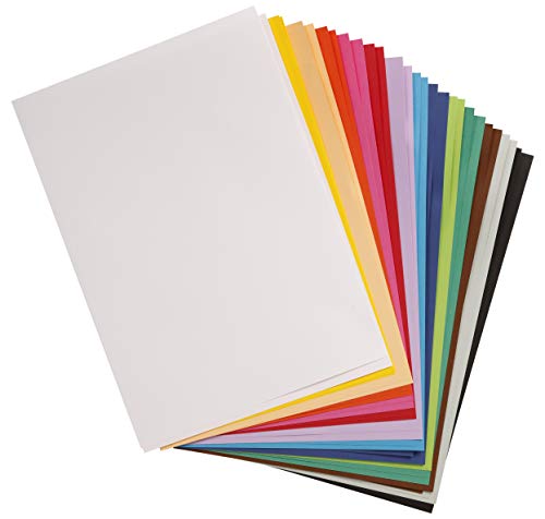 Clairefontaine 975298C Packung mit 28 Bastelkartons Maya, 185g, DIN A4, 21 x 29,7cm, 1 Pack, 14 kräftige Farben sortiert von Clairefontaine