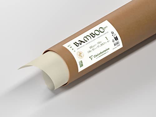 Clairefontaine 975936C - Rolle Bamboo Aquarelle, Bambuspapier 250g, 1,96x10m, 1 Rolle von Clairefontaine