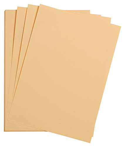 Clairefontaine 97864C Packung (mit 25 Bögen Zeichenpapier Maya, DIN A1, 59,4 x 84 cm, 120g, glatt, ideal für Trockentechnik und Einrahmen) aprikose von Clairefontaine