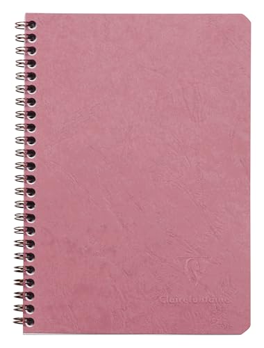 Clairefontaine Age Bag 785666C Notizbuch mit Taschen, 14,8 x 21 cm, 120 Seiten, liniert, antikes Rosa von Clairefontaine